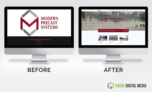 before and after photos of web design project