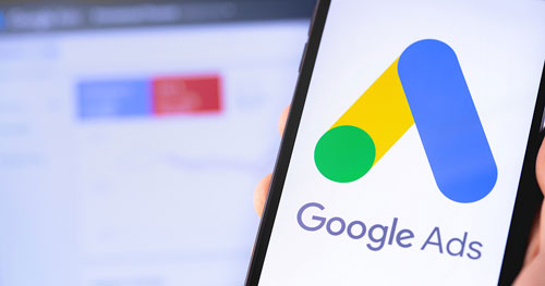 google ads logo on phone screen